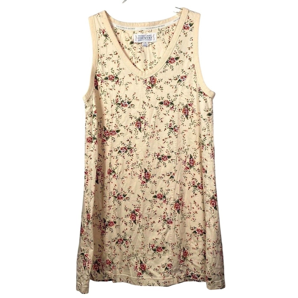 Vintage Victoria's Secret Country Floral Cotton Nightgown Gown S Hong Kong